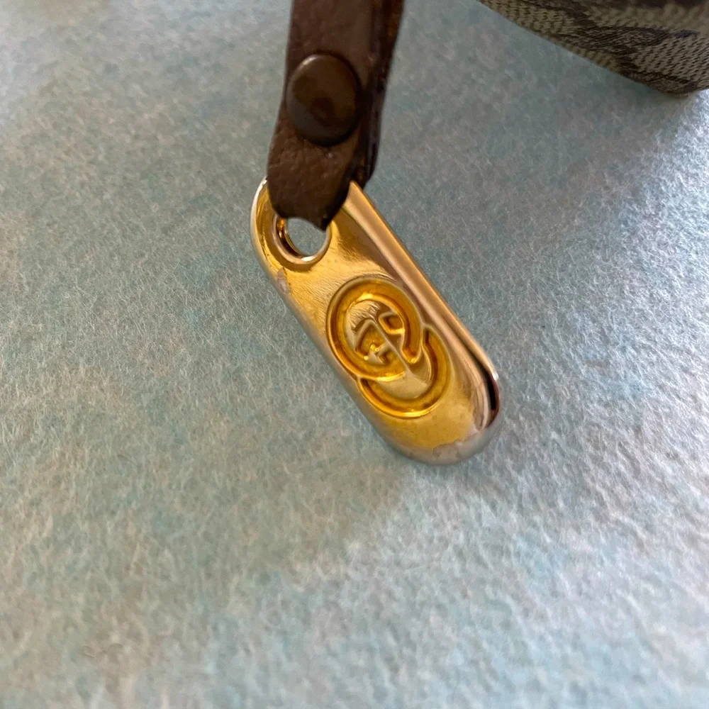 Vintage Gucci Mini Print Cosmetic Case Travel Clutch Brown - Picture 7 of 12